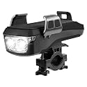 Cycling Front Light | Waterproof 4-in-1 Mountain Cycling Headlamp - 130dB Horn Light for Mountain Biking Phone Mount with Power Bank