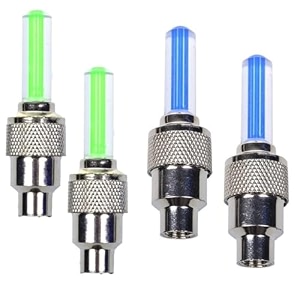 cycling valve cap led lights 4pcs for kids adults cyclists  bike wheel valve cap lights waterproof for motorbikes amp bicycles night reflector useful scooter accessories amp gadgets 2 green 2 blue