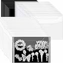 CYFUN DESIGN 40 PCS Large Stamp and Die Storage Bag with Rubber Magnetic Sheets, 0.5mm Thickeness, 9.4x7inch Clear Craft Die Storage Envelopes