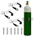Cylinder Wall Mounted Bracket，Gas Cylinder Holder Wall-Mounted Bracket Propane Tank Bracket with Screws and Safety Belt (white3)