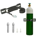 Cylinder Wall Mounted Bracket，Gas Cylinder Holder Wall-Mounted Bracket Propane Tank Bracket with Screws and Safety Belt (Black 1)