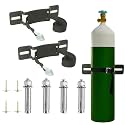 Cylinder Wall Mounted Bracket，Gas Cylinder Holder Wall-Mounted Bracket Propane Tank Bracket with Screws and Safety Belt(Black 2)