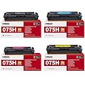 4 Packs 075H 075 MF660 LBP640 Replacement for Canon 075 075H Toner Cartridge Compatible with Canon Color imageclass MF665Cdw, MF663Cdw, MF662Cdw, LPB647Cdw, LBP646Cdw Printer（BK,C,Y,M）