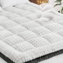 Cymula California King Mattress Topper, Fleece Bubble Mattress Pad for Back Pain with Plush Down Alternative Fill Extra Thick Cal King Thick Mattress Cover Pillow Top, White