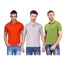 Men39s Regular Fit T-Shirt 1064 GreenOrangeGreyM Grey