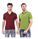 Men39s Solid Regular Fit Polo Shirt 510BrownGreenXXL_BlueBlack