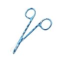 Cynamed Suture Stitch Scissors 4.5" with Crescent Delicate Hook- Perfect for Suture Removal, First Aid, EMS Training and More Premium Quality Instrument- Stainless Steel (Surgical Design, Blue)