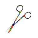 Cynamed Suture Stitch Scissors 4.5" with Crescent Delicate Hook- Perfect for Suture Removal, First Aid, EMS Training and More Premium Quality Instrument- Stainless Steel (Tye-Dye, Multi-Color)