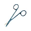Cynamed Suture Stitch Scissors 4.5" with Crescent Delicate Hook- Perfect for Suture Removal, First Aid, EMS Training and More Premium Quality Instrument- Stainless Steel (Zebra, Blue)