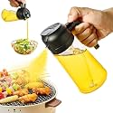 500ml 2 in 1 Olive Oil Sprayer and Oil Dispenser Bottle for Kitchen, Glass Oil Bottle with Premium Nozzle, Oil Sprayer for Air Fryer, Salad,BBQ,Roasting (2 in 1 OIL DISPENSER)