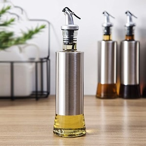 glass oil dispenser bottle for kitchen ss 500ml - 1pcs white