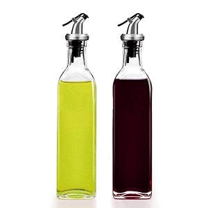 glass oil dispenser bottle for kitchen oil 500ml - 2pcs