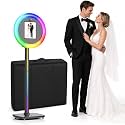 Cyratok Photo Booth Machine with Printer, 22" RGB Ring Light iPad Stand