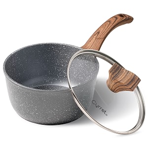 cyrret 15 quart saucepan with lid nonstick sauce pan granite coating small pots for cooking oven safe sauce pot compatible for all stoves milk pot with ergonomic handle