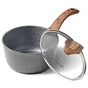 Cyrret 1.5 Quart Saucepan with Lid, Nonstick Sauce Pan Granite Coating Small Pots for Cooking, Oven Safe Sauce Pot Compatible for All Stoves, Milk Pot with Ergonomic Handle