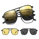 Cyxus Magnetic Clip-On Sunglasses Polarized Men Women UV Protection for Night Driving Fishing Golf Cycling P1573