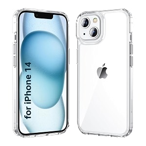 czartech native back cover for iphone 14  iphone 13 clear case tpu  tough polycarbonate back i 5ft drop protection tested i transparent