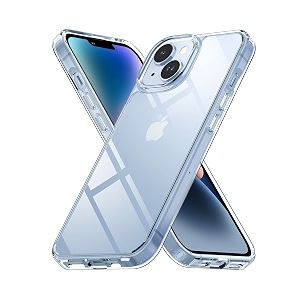 czartech native back cover for iphone 14 plus clear case tpu  tough polycarbonate back i 5ft drop protection tested i transparent