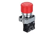 CZKE 1pcs 220V 12V 24V Red Mushroom Cap Emergency Stop Button 22mm 16mm Push Button Switch Momentary Latching 690V10A Switch on Off Switch(BS442 1NC)