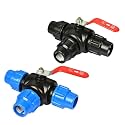 CZKE 1pcs PE Three-Way Fast Connection Valve Tee T-Type Plastic Pipe Valve 20/25/32/40/50/63mm Agricultural Garden Tap Water Irrigation(Blue,50mm)