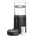 CZPET Gravity Dog Water Bowl Dispenser, Wider Mouth (9.5L+Filter,Black)