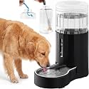 CZPET Gravity Dog Water Bowl Dispenser, Wider Mouth (8L, Black)