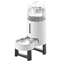 CZPET Gravity Dog Water Bowl Dispenser, Wider Mouth (8L+Stand,White)