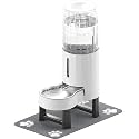 CZPET Gravity Dog Water Bowl Dispenser, Wider Mouth (9.5L+Stand+Mat,White)