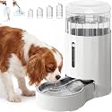CZPET Gravity Dog Water Bowl Dispenser, Wider Mouth (7L, White)