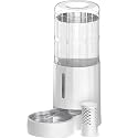 CZPET Gravity Dog Water Bowl Dispenser, Wider Mouth (9.5L+Filter,White)