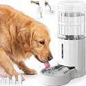 CZPET Gravity Dog Water Bowl Dispenser, Wider Mouth (9.5L, White)