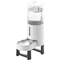 CZPET Gravity Dog Water Bowl Dispenser, Wider Mouth (9.5L+Stand,White)