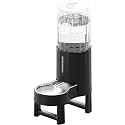 CZPET Gravity Dog Water Bowl Dispenser, Wider Mouth (9.5L+Stand,Black)