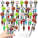 CZWZ 30Pcs Mini Multicolor Pens in One 4-in-1 Cute Pens Bulk for Kids, Ballpoint Pen for Birthdays and Children's Parties, Fun Gifts Assorted Ink Kawaii Pen(Sports)