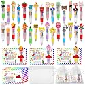 CZWZ 30 Set Cute Multicolor Pens in One 4-in-1 Fun Pens Bulk with 30 Gift Cards for Kindergarten Party End of Year Student Gift Bulk Office School Exchange Gifts