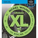 D'Addario Electric Bass Guitar Strings, XL Nickel, ESXL165, Light Top/Med Bottom Gauge 45-105, Double Ball End, Long Scale, 4-String Set, Pack of 1