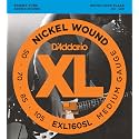 D'Addario Electric Bass Guitar Strings, XL Nickel, EXL160SL, Medium Gauge 50-105, Super Long Scale, 4-String Set, Pack of 1