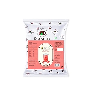 d39aromas strawberry ice tea 2kg instant premix powder ready to drink refreshing iced tea summer drink 500gm each pack of 4