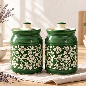 DMaiolica Ceramic Handmade Pickle Jars in 1000ml