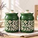 D39Maiolica Ceramic Handmade Pickle Jars in 1000ml