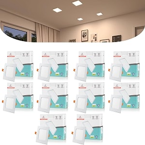 d39mak 15 watt square led conceal panel light for pop amp false ceiling - natural white led ceiling panel light - energy-efficient and stylish design pack of 10