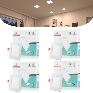 d39mak 15 watt square led conceal panel light for pop amp false ceiling - natural white pack of 4