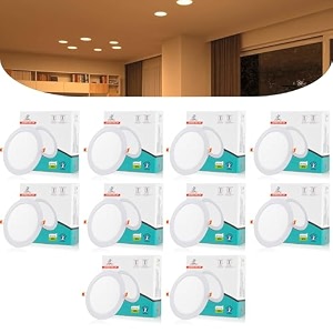 d39mak 18 watts round led conceal panel light for false ceiling amp pop - warm white pack of 10