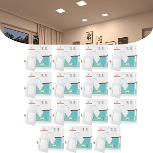 d39mak 22 watt square led conceal panel light for pop amp false ceiling - natural white pack of 15