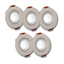 D'Mak 3 Watt Round LED COB Light for POP/Recessed Lighting (White,Pack of- 5)