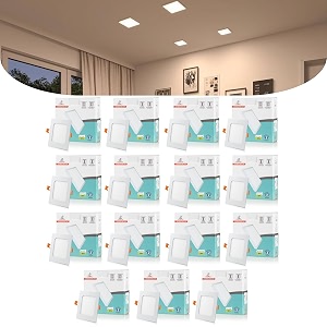 d39mak 8 watt square led conceal panel light for pop amp false ceiling - natural white pack of 15