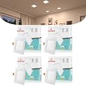 D'Mak 8W Square LED Panel Light, Conceal Ceiling Light &amp; Surface Light for POP &amp; False Ceiling, Recessed Downlight, Natural White, Pack of 4