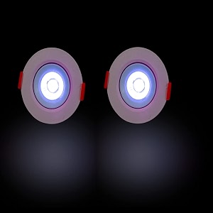 d39mak aluminium 3 watt round led cob light for poprecessed lighting bluepack of- 2