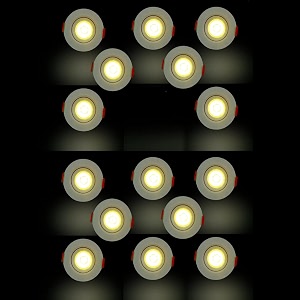d39mak aluminium 3 watt round led cob light for poprecessed lighting warm whitepack of- 15
