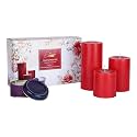 D39Velas Pack of 3 Unscented Red Pillar